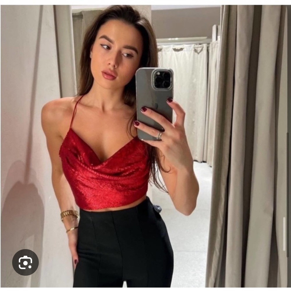 NWOT Zara sequin backless top